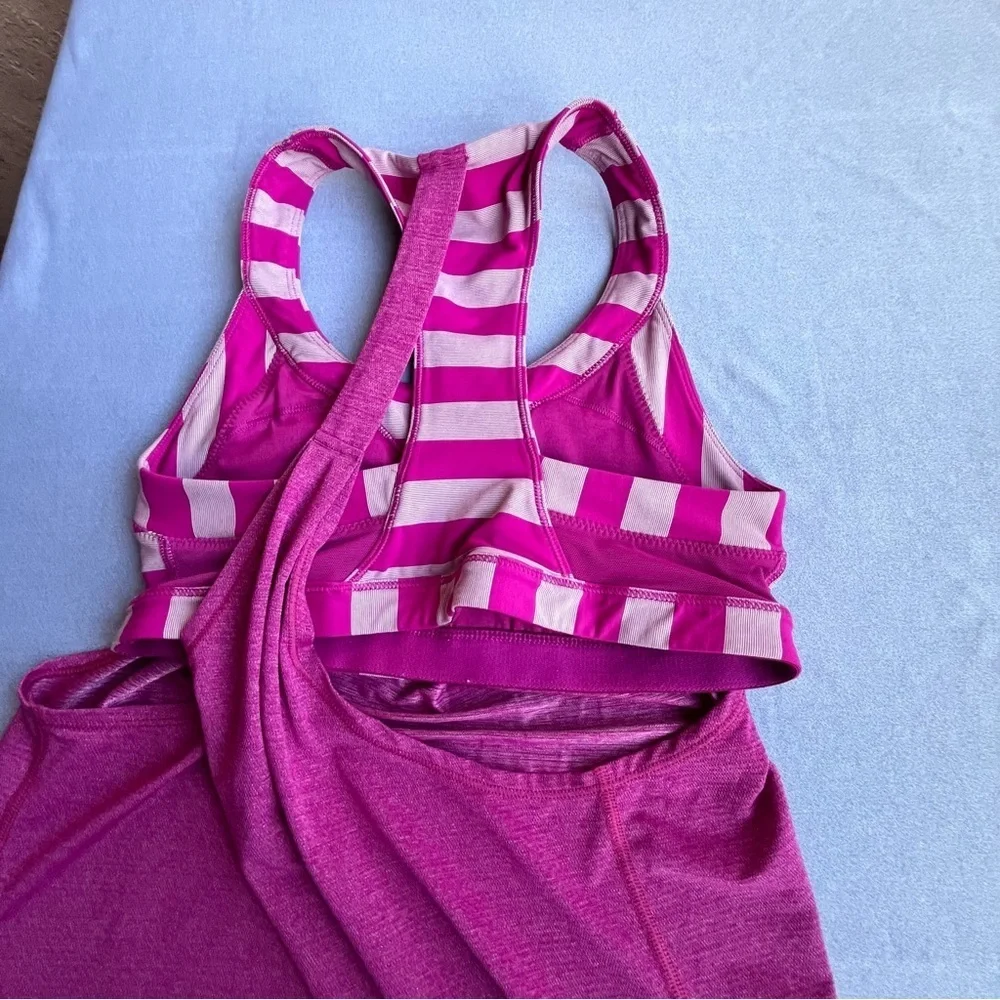 Lululemon Athletica Pink Striped Tank Top